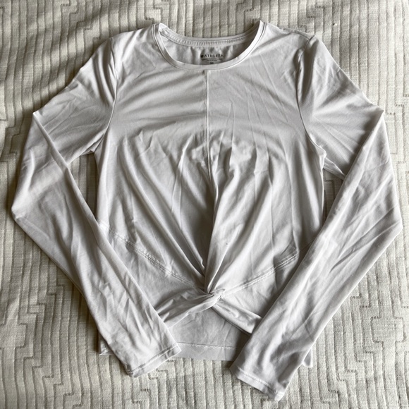 Athleta Essence Twist Top, White Long Sleeve - Picture 3 of 3